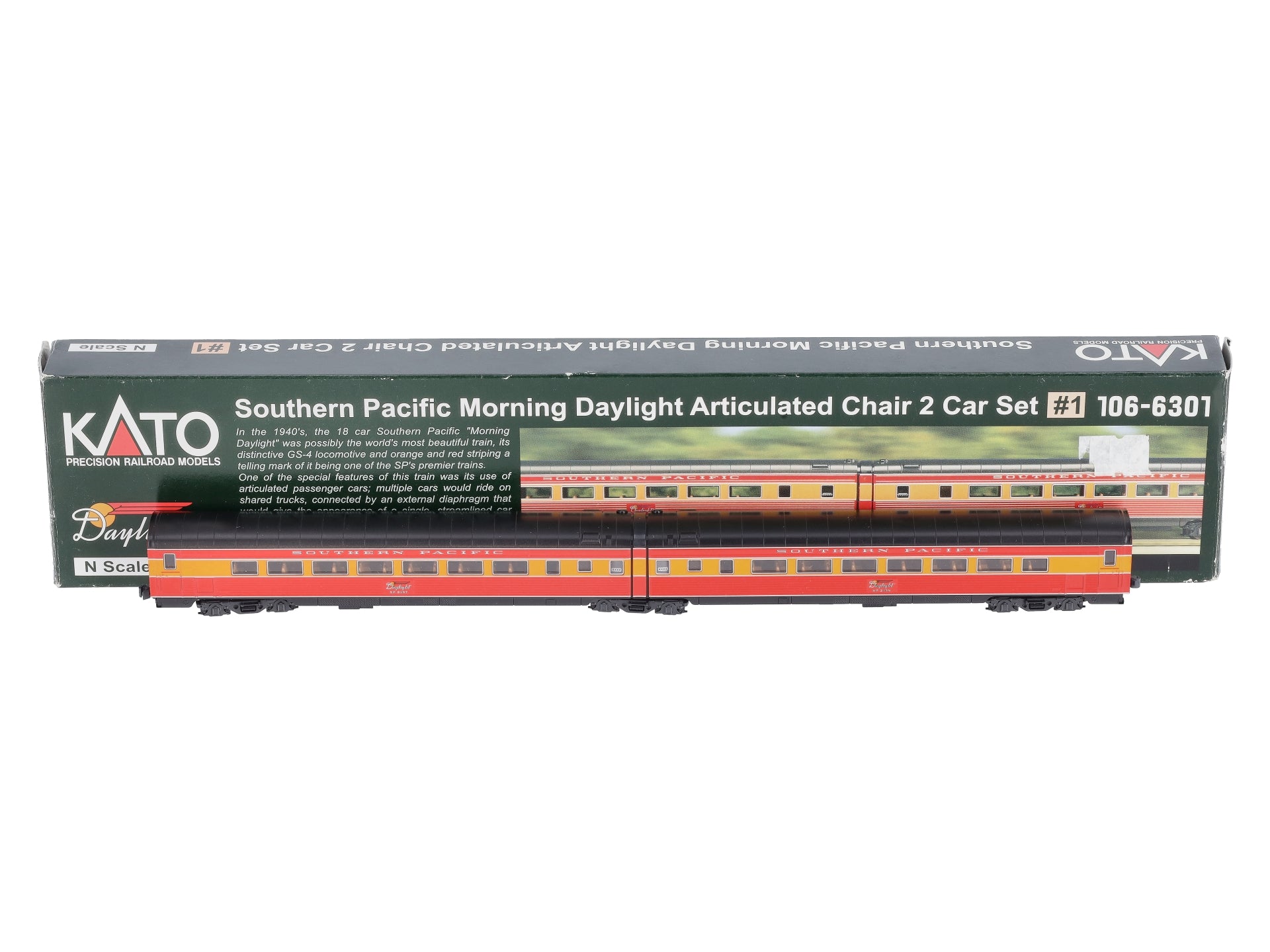 Kato 106-6301 N SP Morning Daylight Articulated Chair Car #1 (Set of 2)