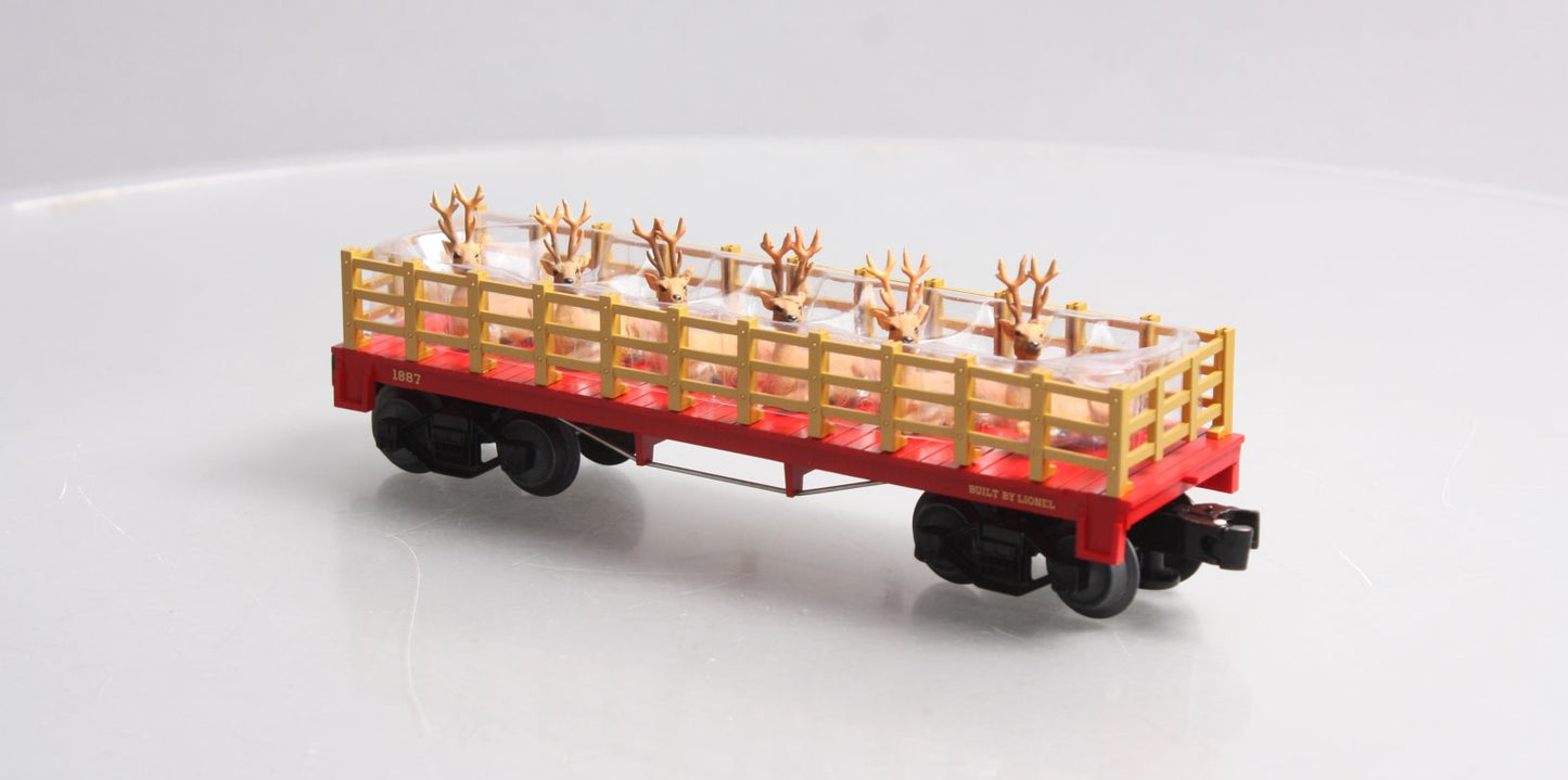 Lionel 6-81984 O Christmas General Flatcar with Reindeer Load #1887