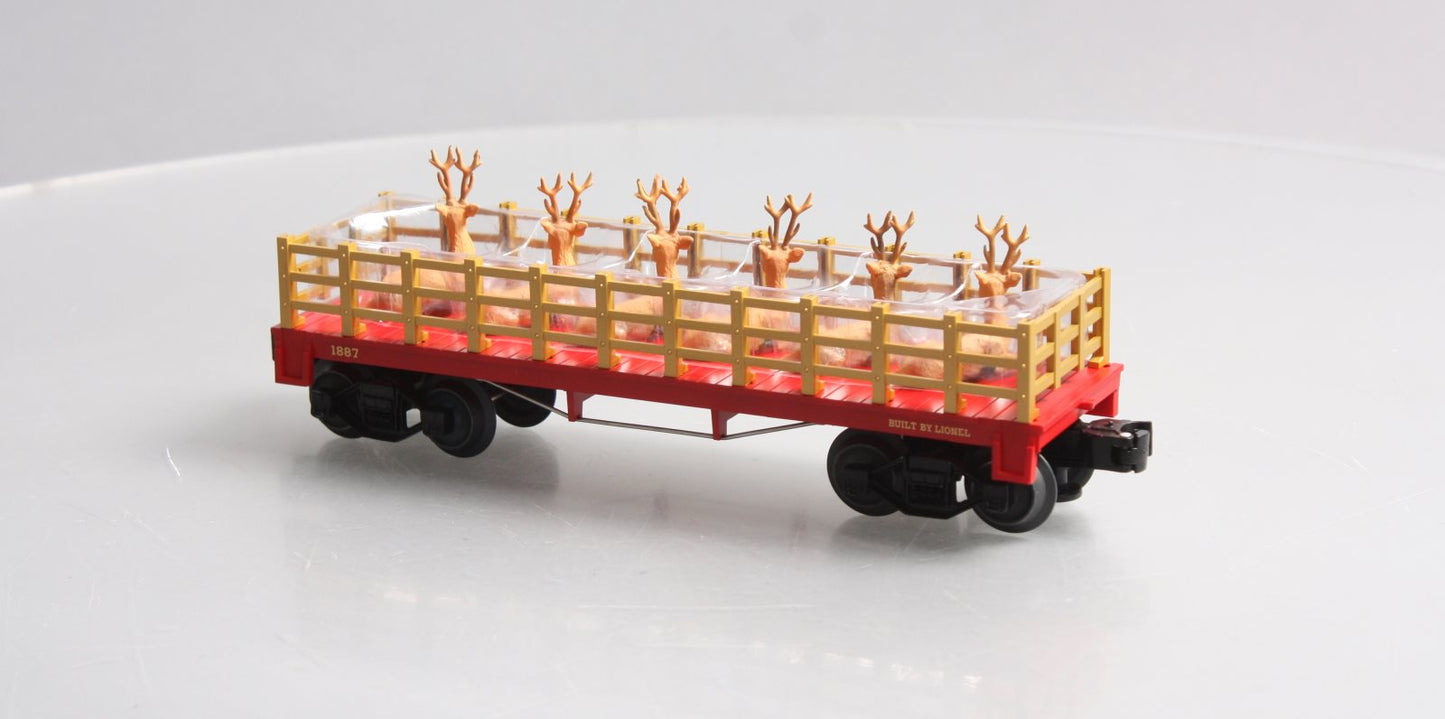 Lionel 6-81984 O Christmas General Flatcar with Reindeer Load #1887