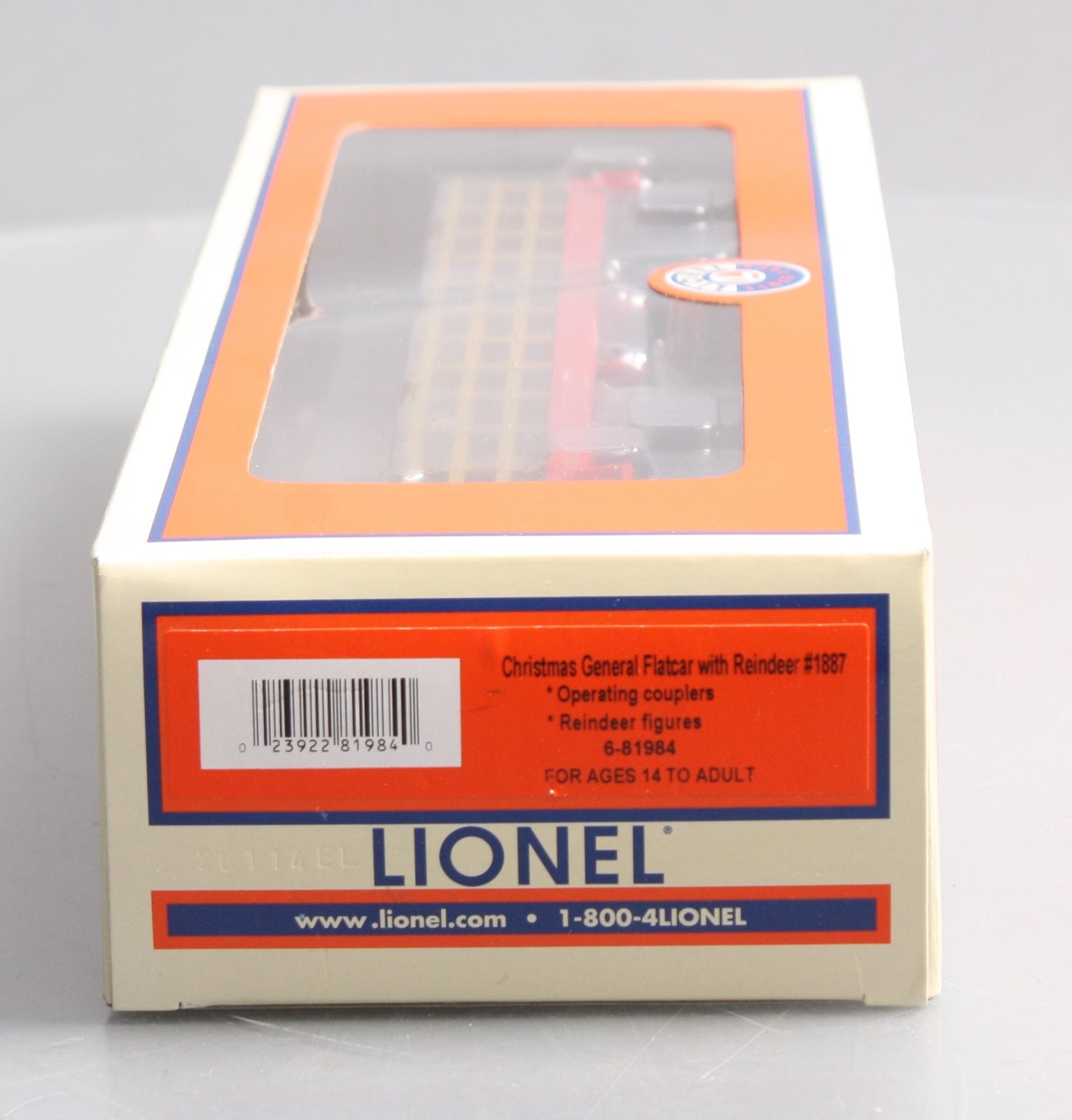 Lionel 6-81984 O Christmas General Flatcar with Reindeer Load #1887