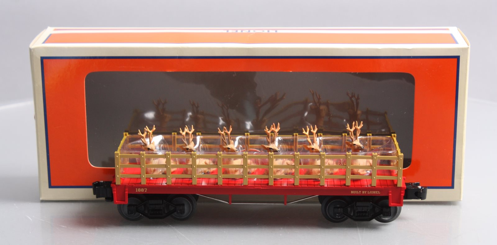 Lionel 6-81984 O Christmas General Flatcar with Reindeer Load #1887
