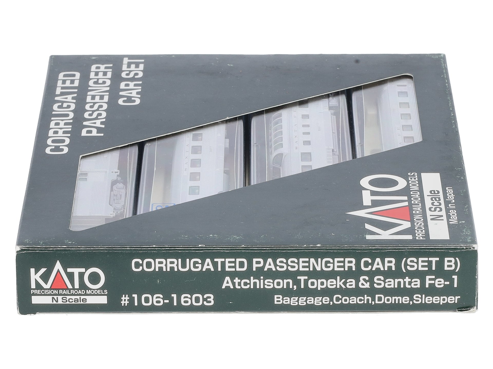 Kato 106-1603 N Scale ATSF Corrugated Passenger Car (Set B) NIB