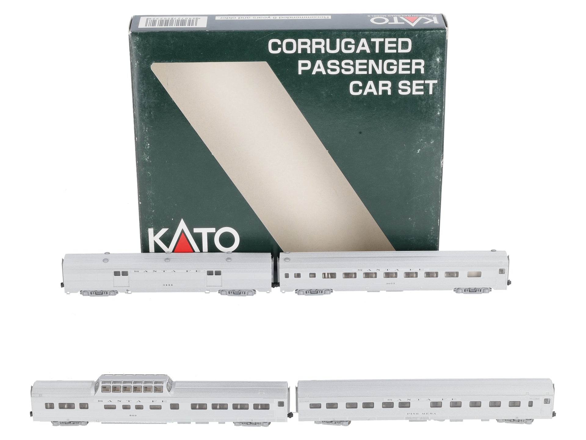 Kato 106-1603 N Scale ATSF Corrugated Passenger Car (Set B) NIB