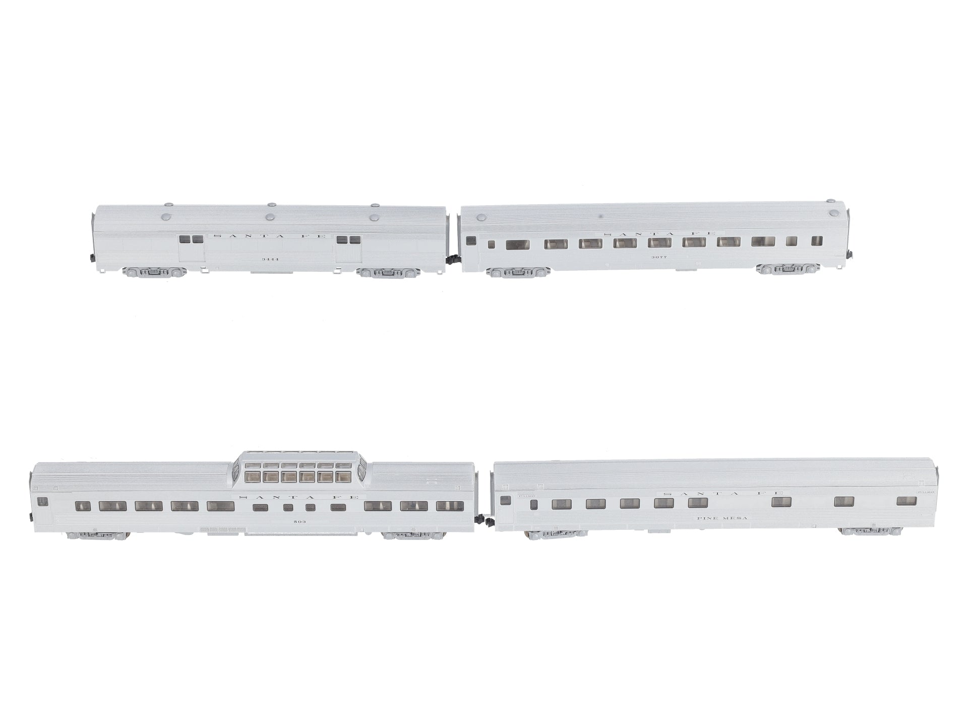 Kato 106-1603 N Scale ATSF Corrugated Passenger Car (Set B) NIB