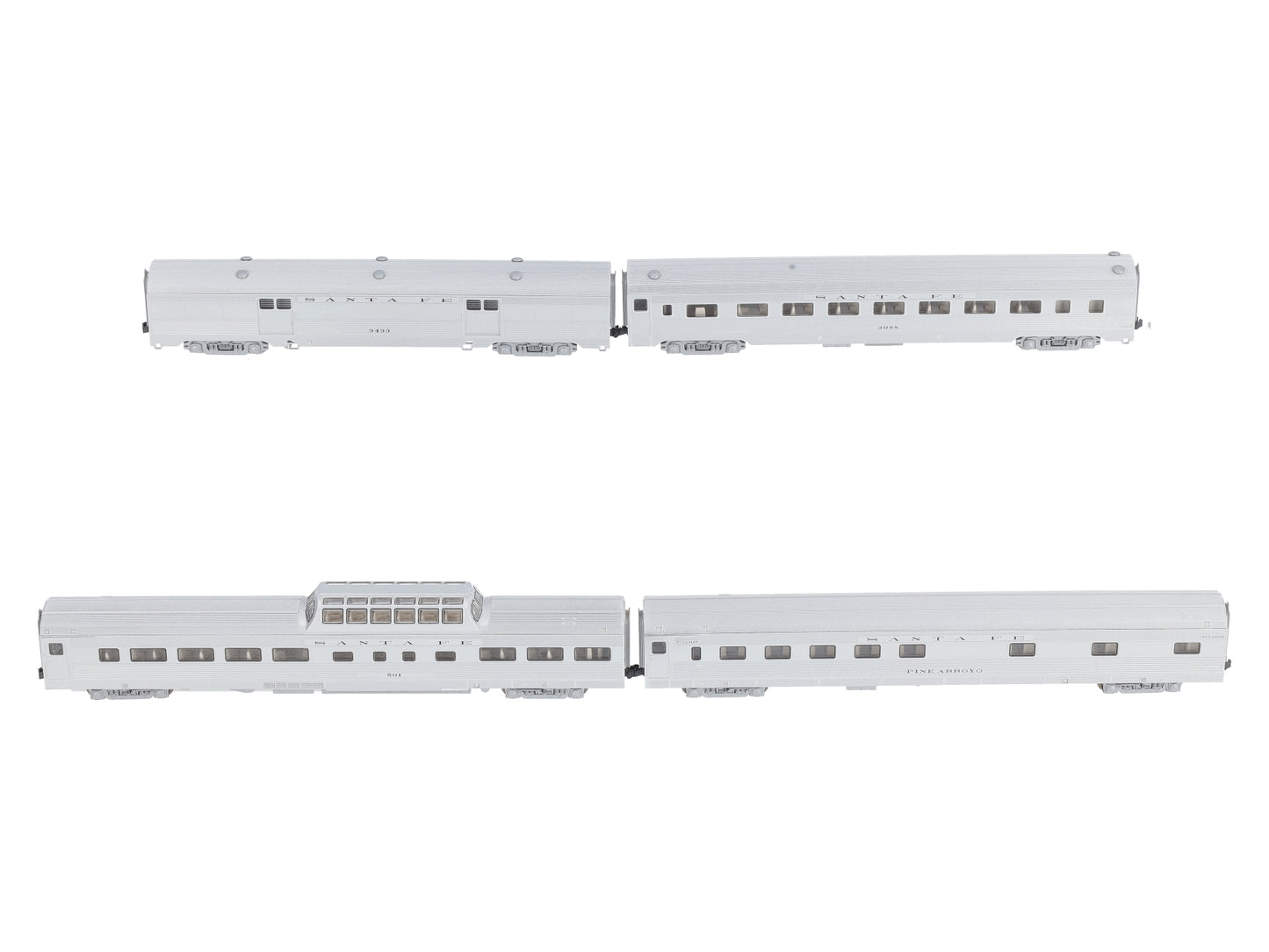 Kato 106-1604 N Scale ATSF Corrugated Passenger Car (Set B) NIB