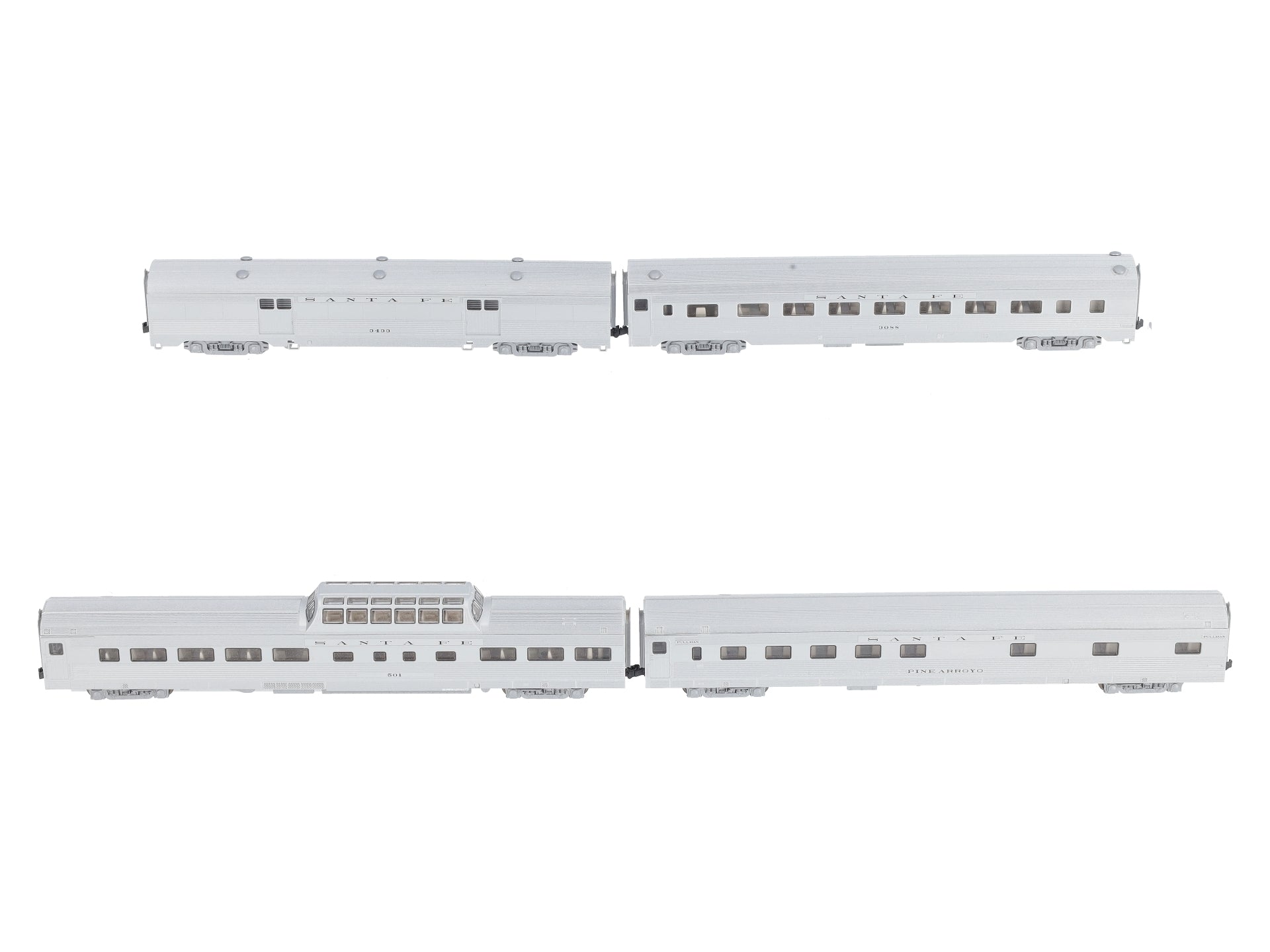 Kato 106-1604 N Scale ATSF Corrugated Passenger Car (Set B) NIB