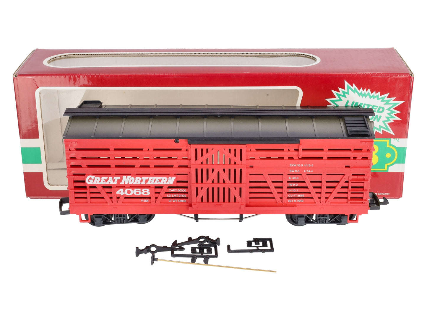 LGB 4068-N01 G Scale Great Northern Stock Car #4068 LN/Box