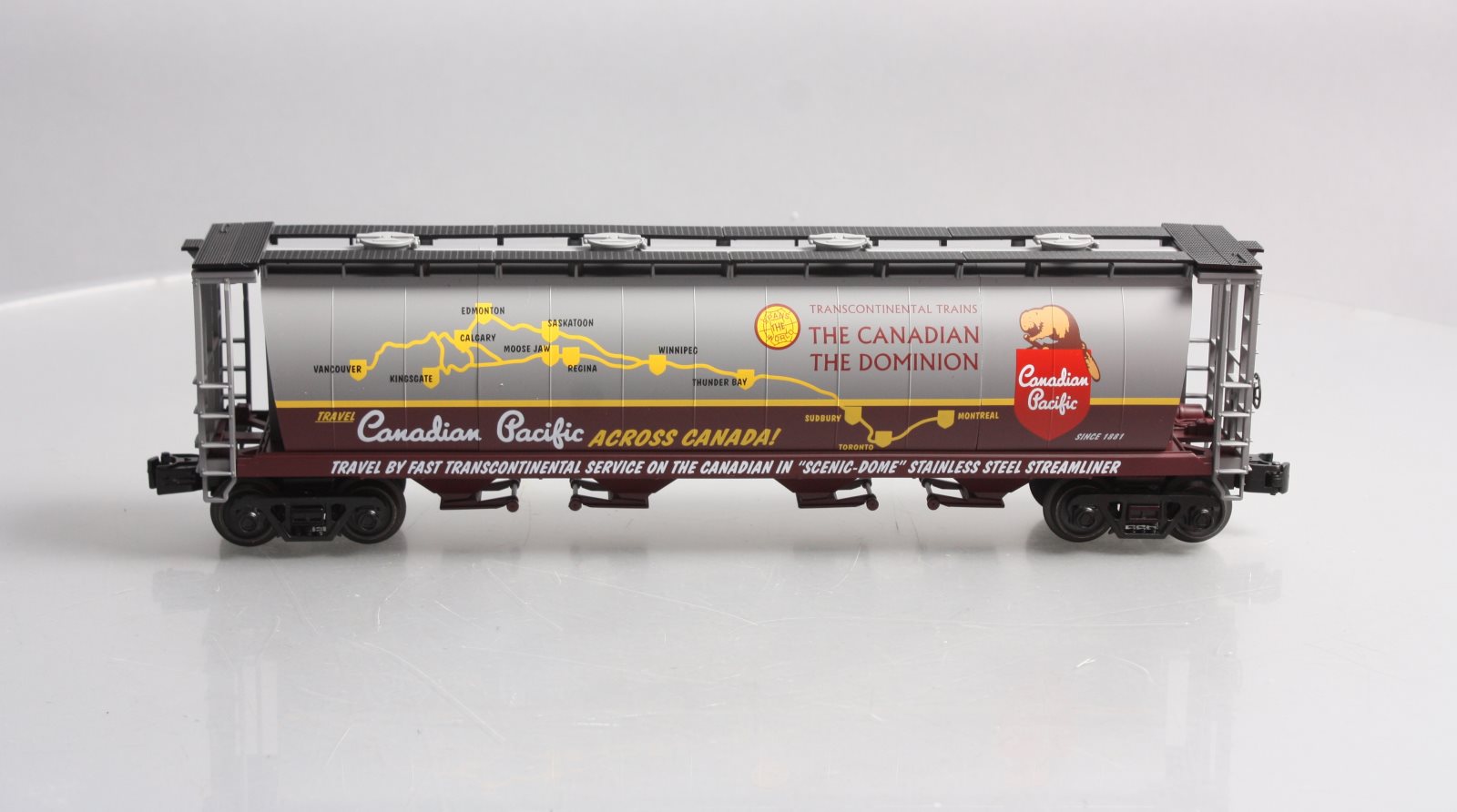 MTH 30-75709 O Scale Canadian Pacific 4-Bay Cylindrical Hopper Car LN/Box