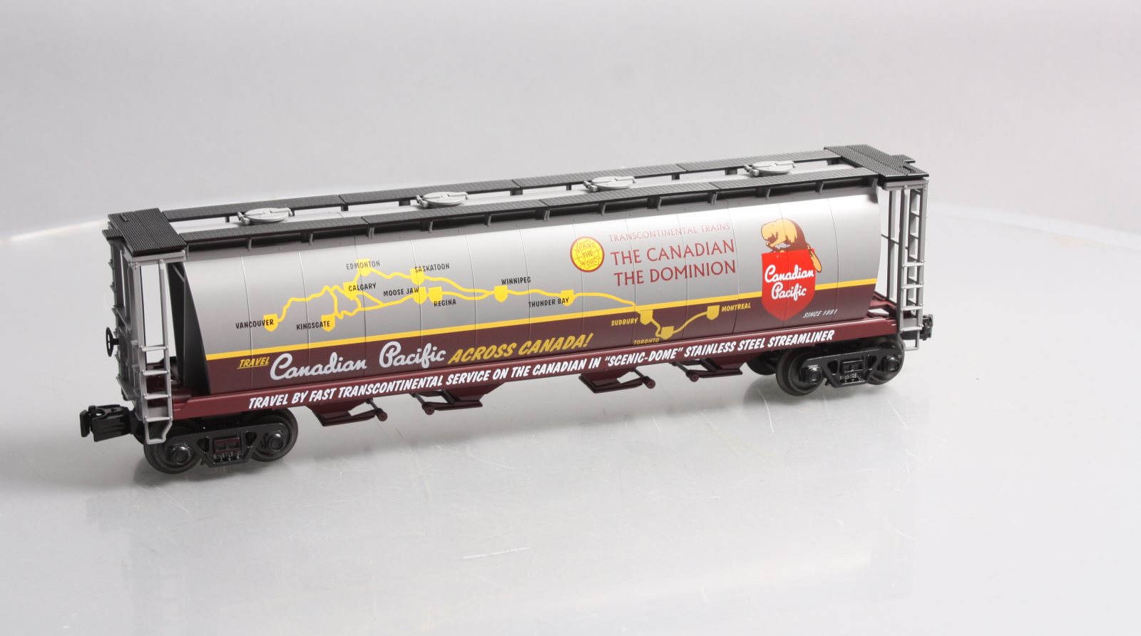 MTH 30-75709 O Scale Canadian Pacific 4-Bay Cylindrical Hopper Car LN/Box