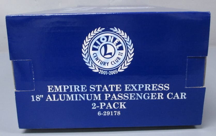 Lionel 6-29178 O Gauge Century Club II Empire State Passenger Set MT/Box