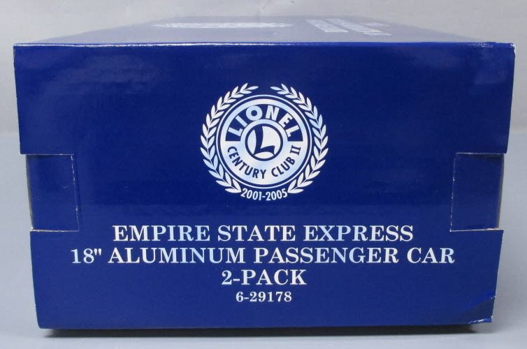 Lionel 6-29178 O Gauge Century Club II Empire State Passenger Set MT/Box