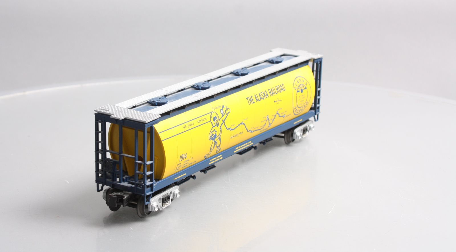 MTH 30-75225 Alaska Railroad 4-Bay Cylindrical Hopper Car #1914 MT/Box