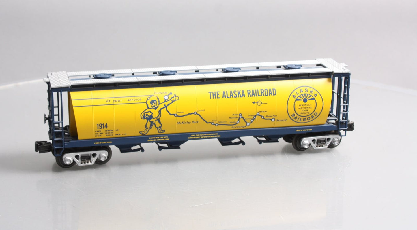 MTH 30-75225 Alaska Railroad 4-Bay Cylindrical Hopper Car #1914 MT/Box
