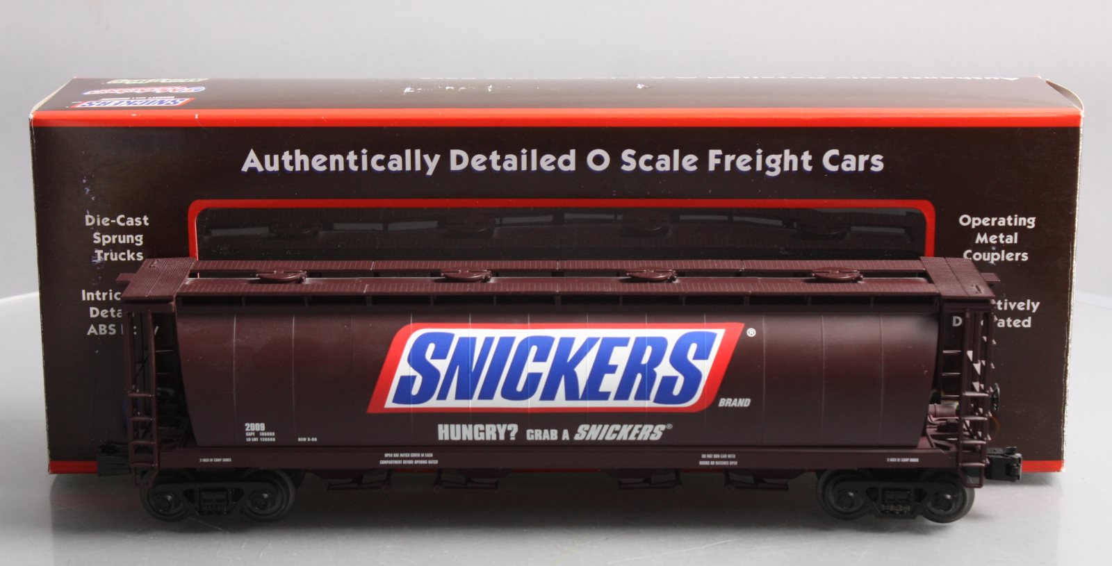 MTH 30-75299 O Gauge Snickers 4-Bay Cylindrical Hopper Car