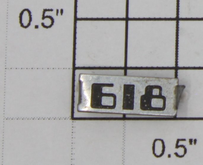 Lionel 618-1N 618 Number Plate with Tabs