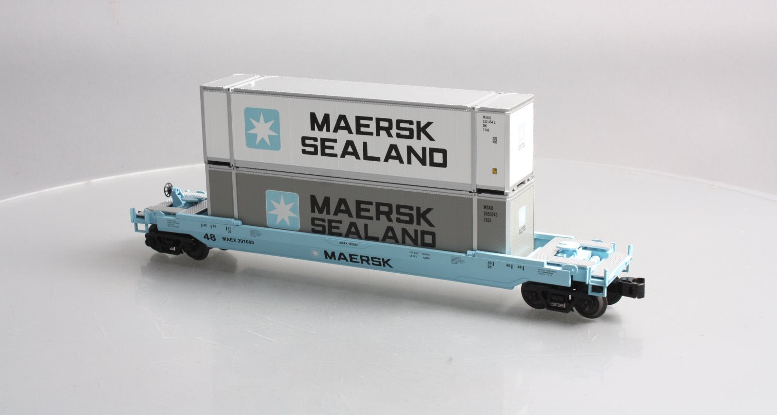 MTH 30-76320 Maersk Husky Stack Car V2