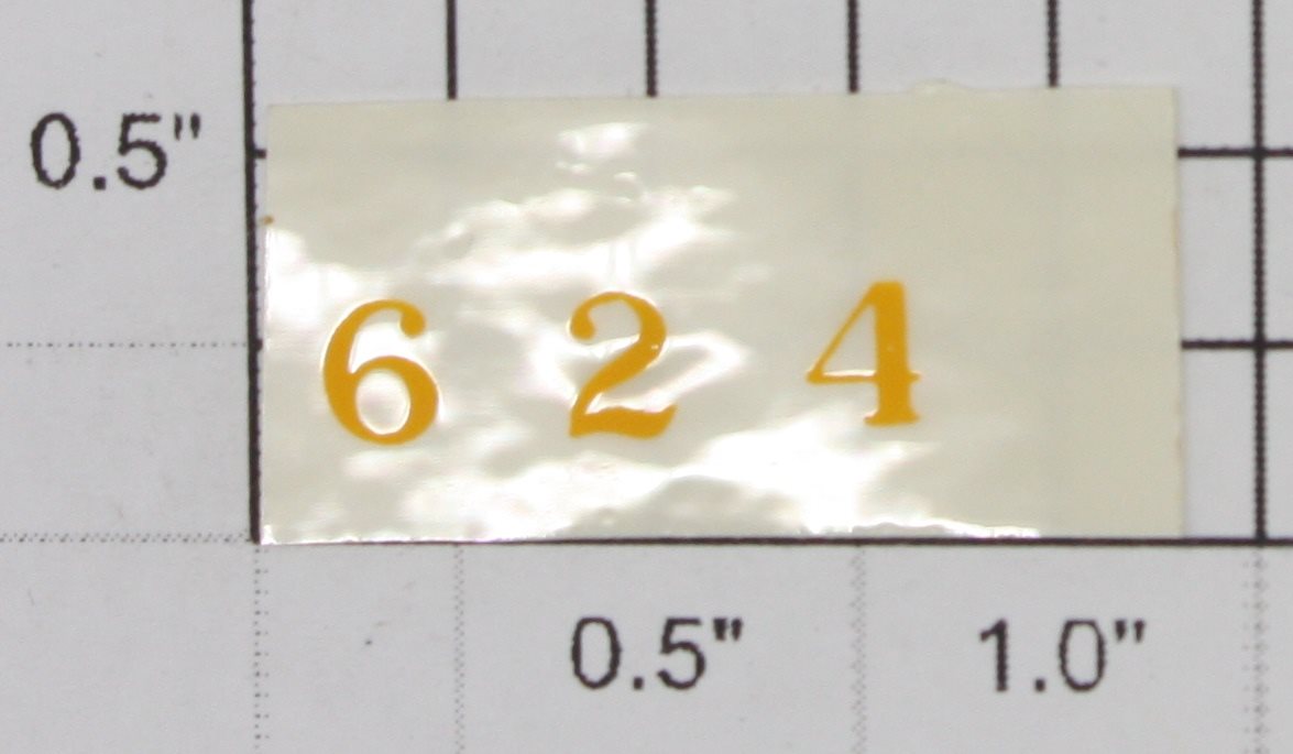 Lionel 624-3 Yellow Lettering "624" Sticker Decal