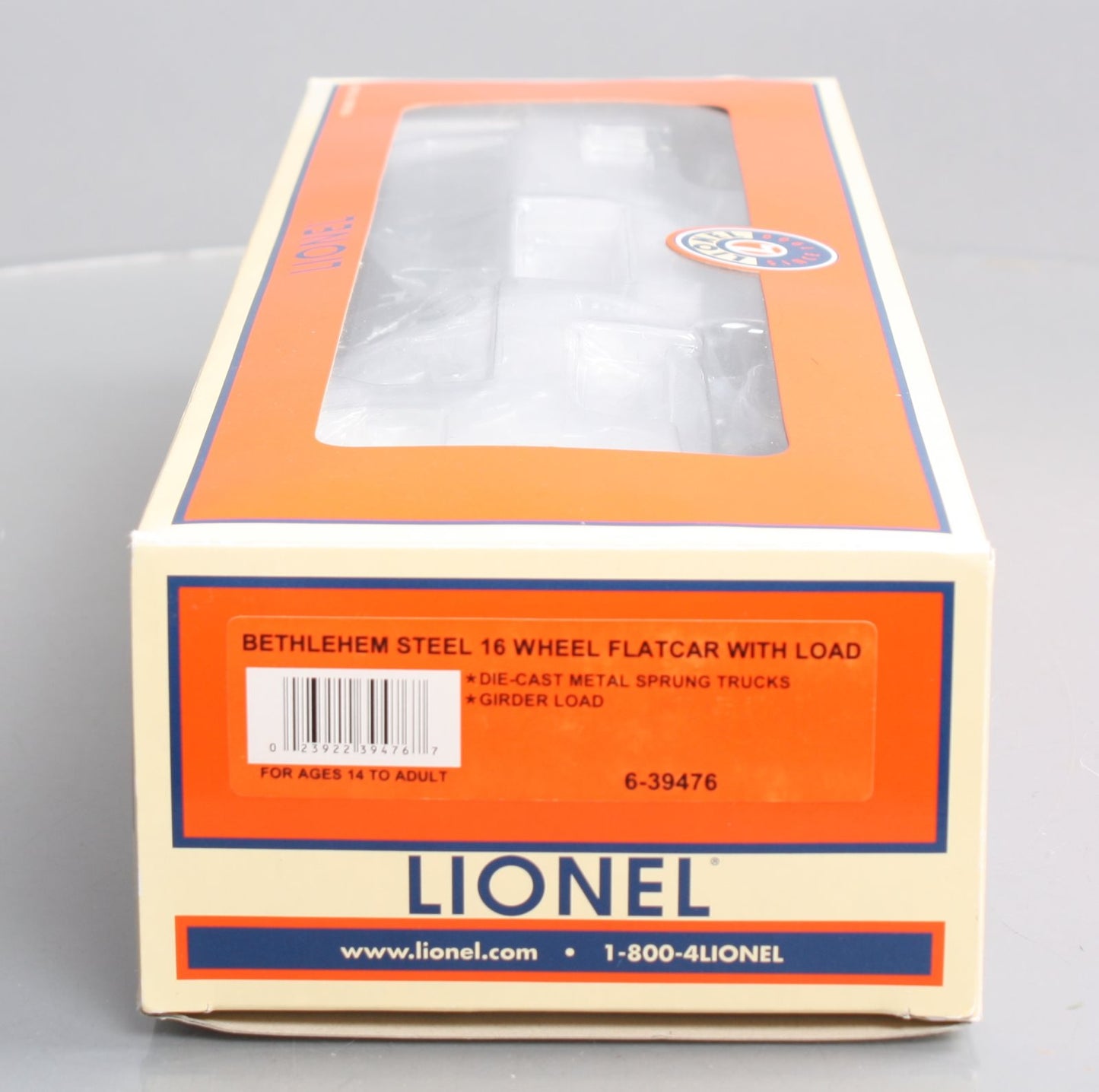 Lionel 6-39476 O Gauge Bethlehem Steel 16-Wheel Flatcar With Load