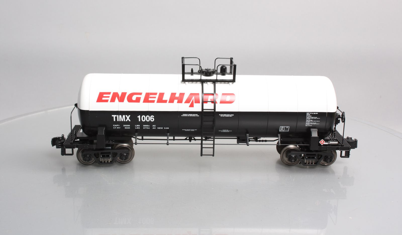 MTH 70-73024 G Scale Engelhard Chemical Unibody Tank Car #1006 (Metal Wheels)