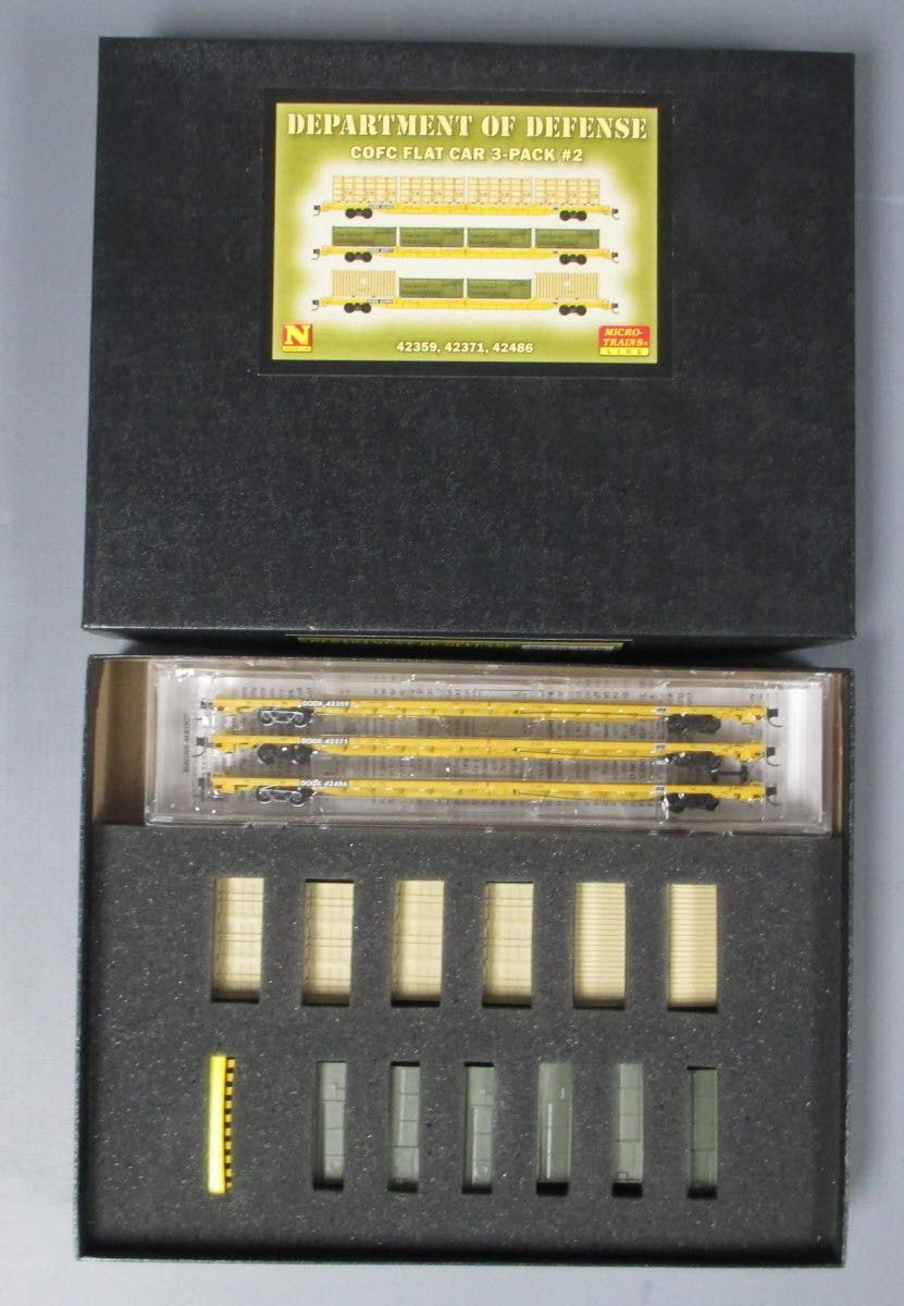 Micro-Trains 99301910 N Department Of Defense COFC Flatcar #2 (Set of 3) NIB