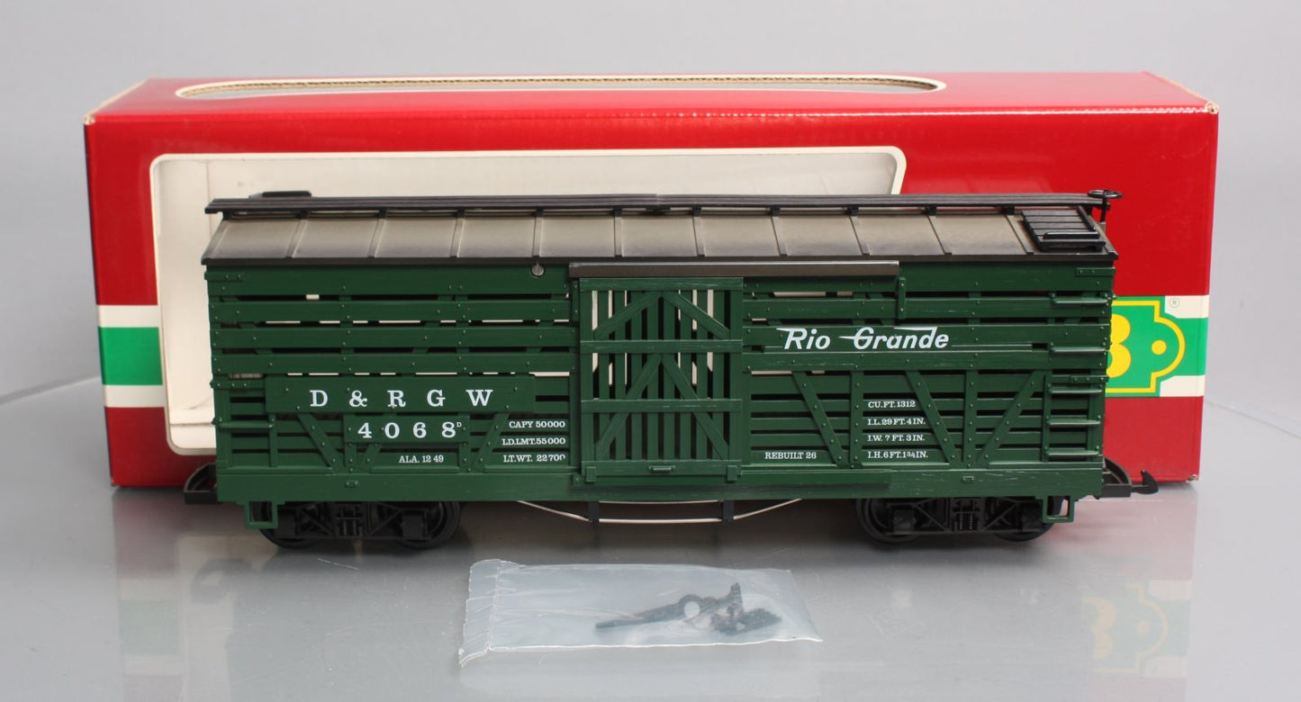 LGB 4068 G Scale Denver & Rio Grande Western Stock Car #4068 LN/Box