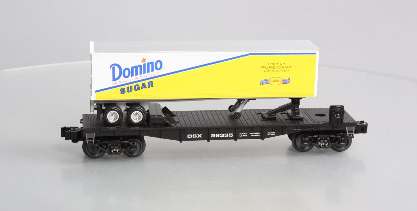 Lionel 6-26335 O Gauge Domino Sugar Flatcar w/Trailer LN/Box