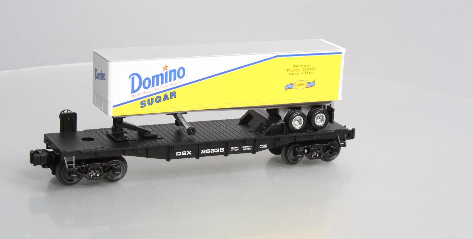 Lionel 6-26335 O Gauge Domino Sugar Flatcar w/Trailer LN/Box