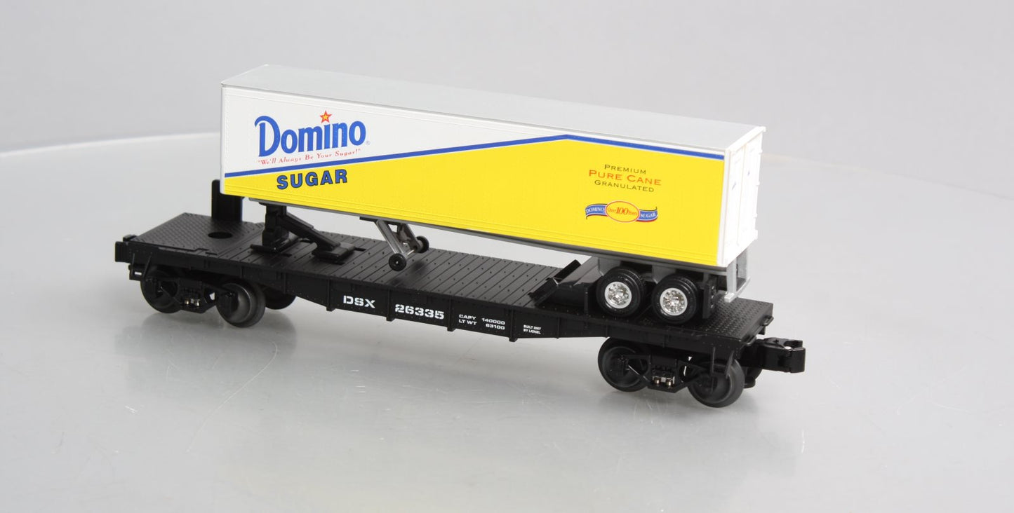 Lionel 6-26335 O Gauge Domino Sugar Flatcar w/Trailer LN/Box
