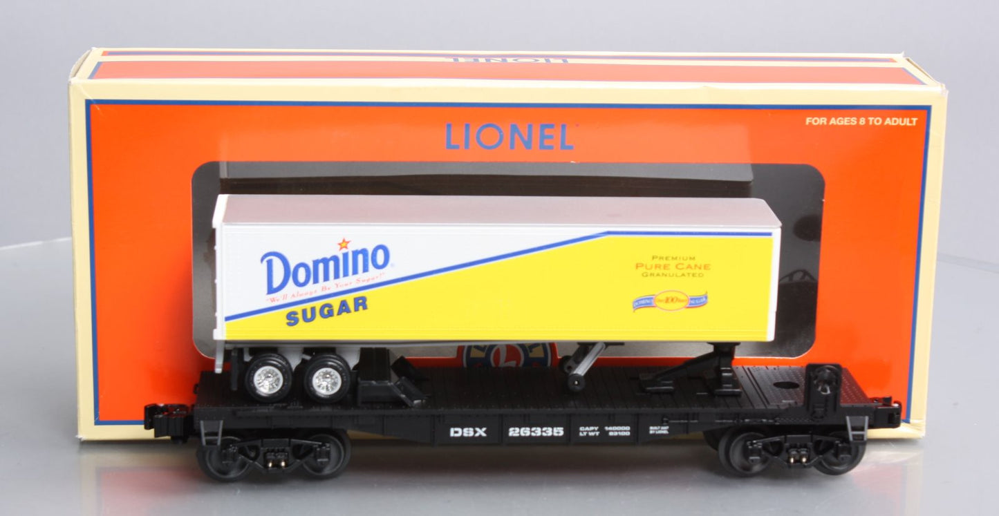 Lionel 6-26335 O Gauge Domino Sugar Flatcar w/Trailer LN/Box