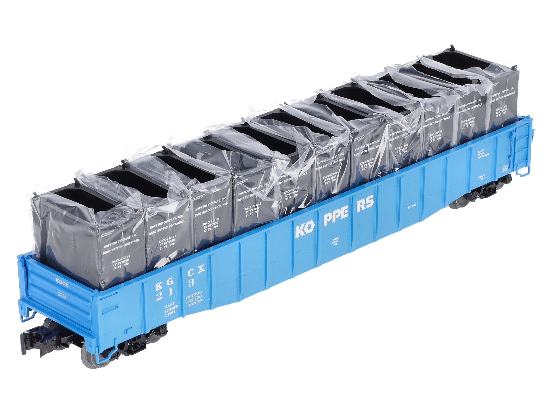 Lionel 6-17475 O Gauge Koppers PS-5 Gondola #213 with Containers