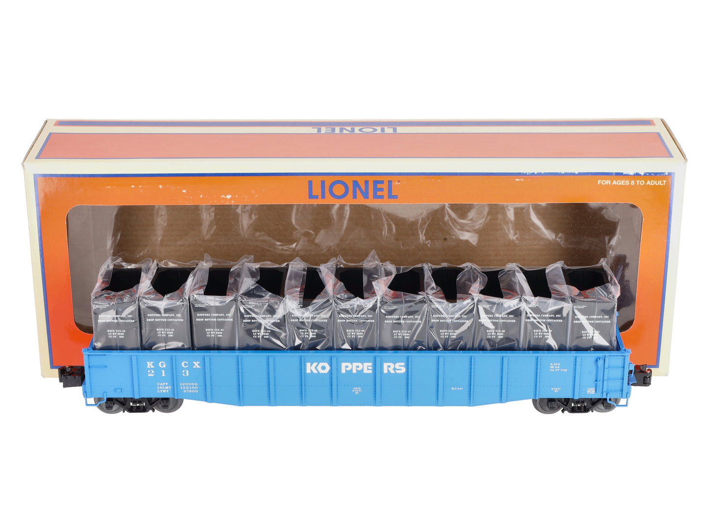 Lionel 6-17475 O Gauge Koppers PS-5 Gondola #213 with Containers