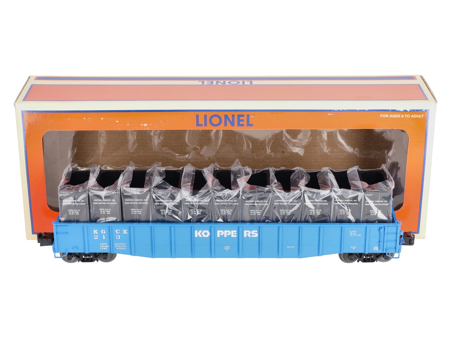 Lionel 6-17475 O Gauge Koppers PS-5 Gondola #213 with Containers