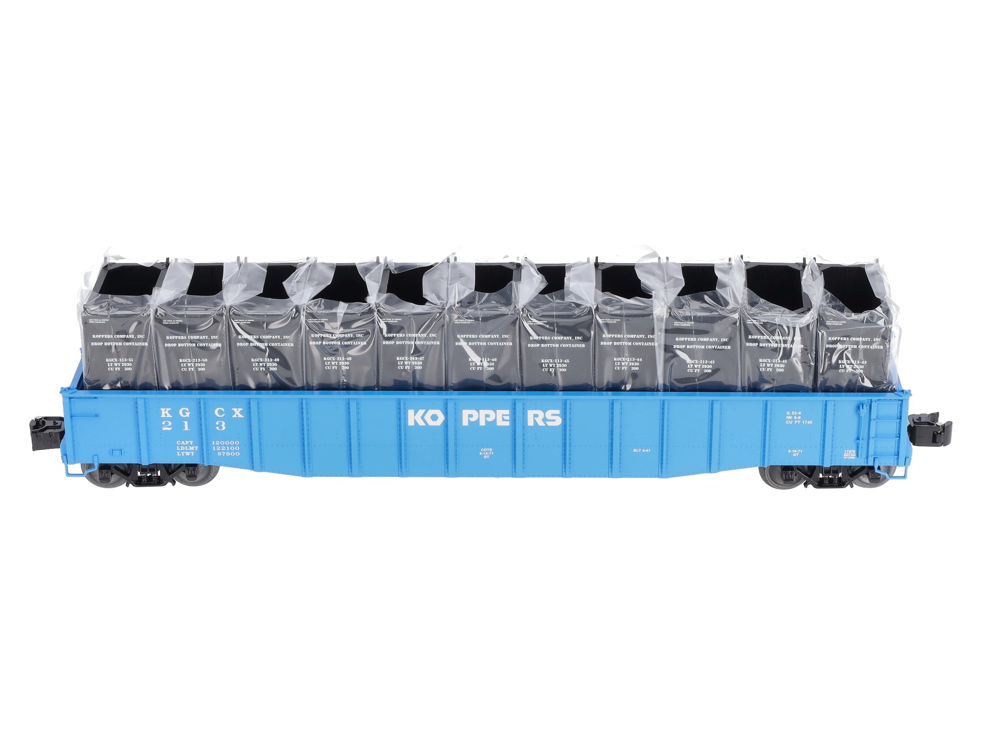 Lionel 6-17475 O Gauge Koppers PS-5 Gondola #213 with Containers