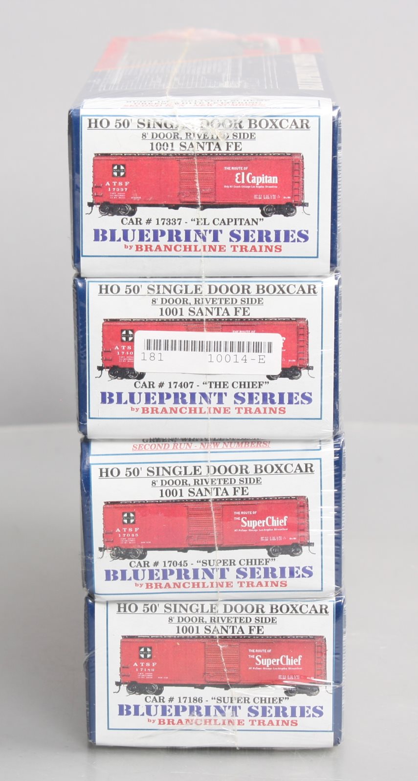 Branchline Trains 1001 Santa Fe 50' AAR Single Door Boxcar 4 Pack