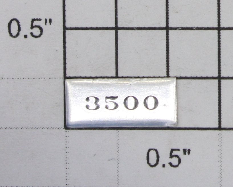 Lionel 9110-10 "3500" Number Nameplate with Adhesive on Back