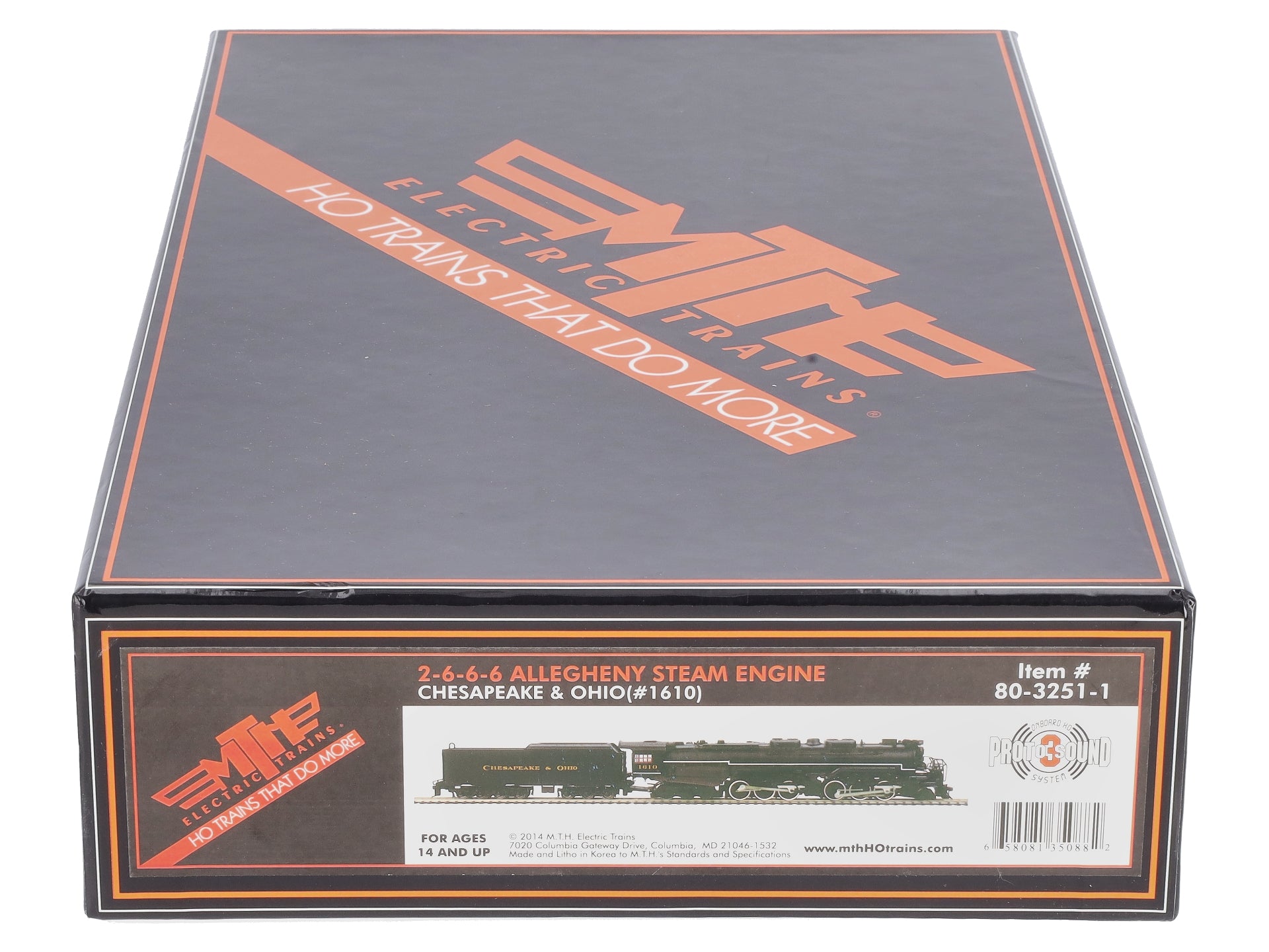 MTH 80-3251-1 HO Chesapeake & Ohio 2-6-6-6 Steam Locomotive #1610 w/PS3