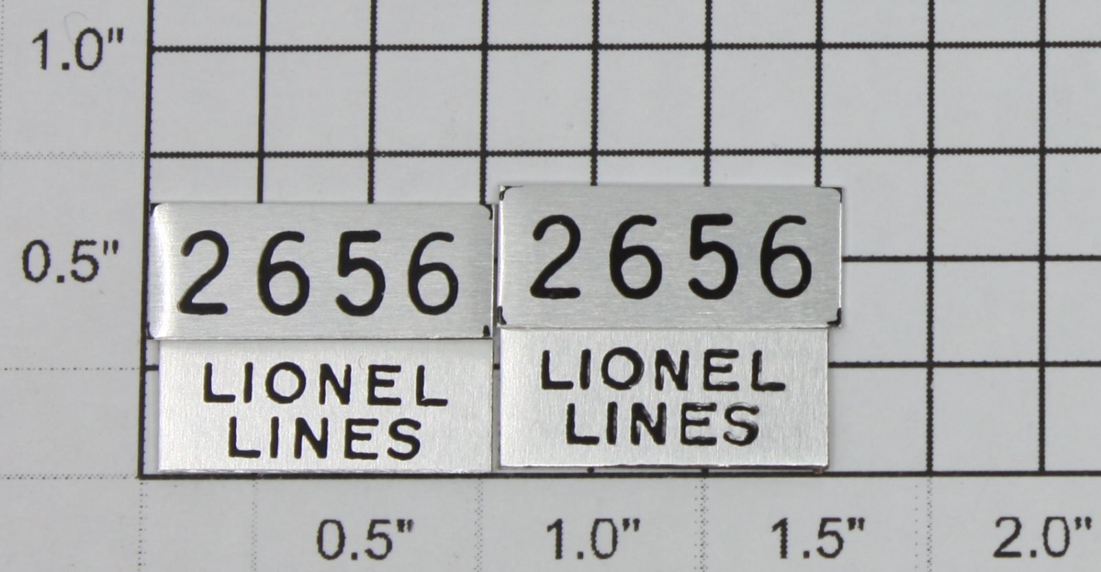 Lionel 2656-PLT 2656 & Lionel Lines Self Adhesive Plates (Set of 4)