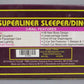 MTH 20-6539 O Amtrak 3 Stripe SuperLiner Slpr/Diner Passenger Car Set (Set of 2) NIB