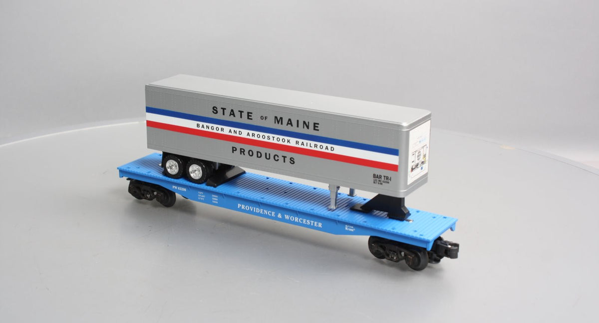 K-Line K62298 O Gauge Providence & Worcester Classic Flat Car w/ Bar Trailer LN/Box