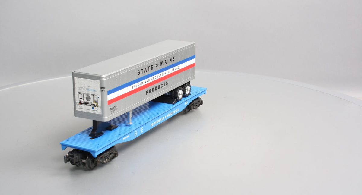 K-Line K62298 O Gauge Providence & Worcester Classic Flat Car w/ Bar Trailer LN/Box