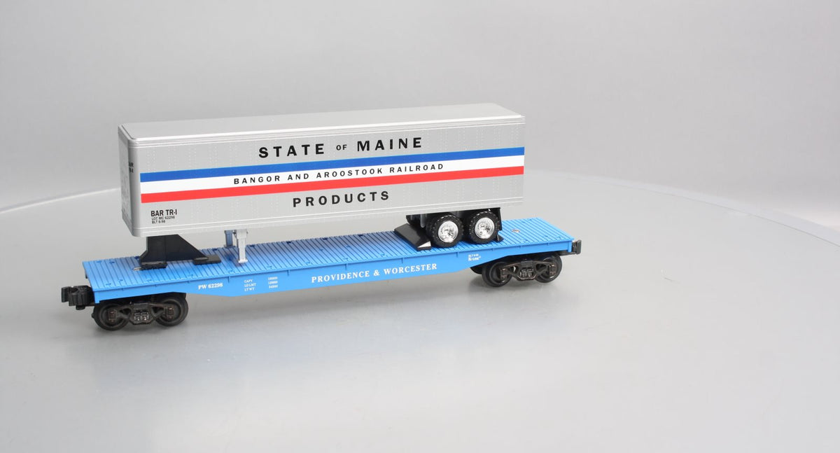 K-Line K62298 O Gauge Providence & Worcester Classic Flat Car w/ Bar Trailer LN/Box