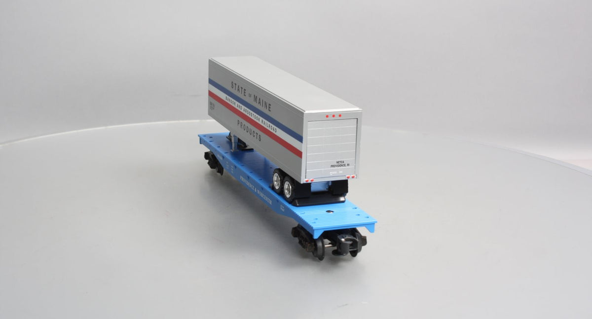 K-Line K62298 O Gauge Providence & Worcester Classic Flat Car w/ Bar Trailer LN/Box