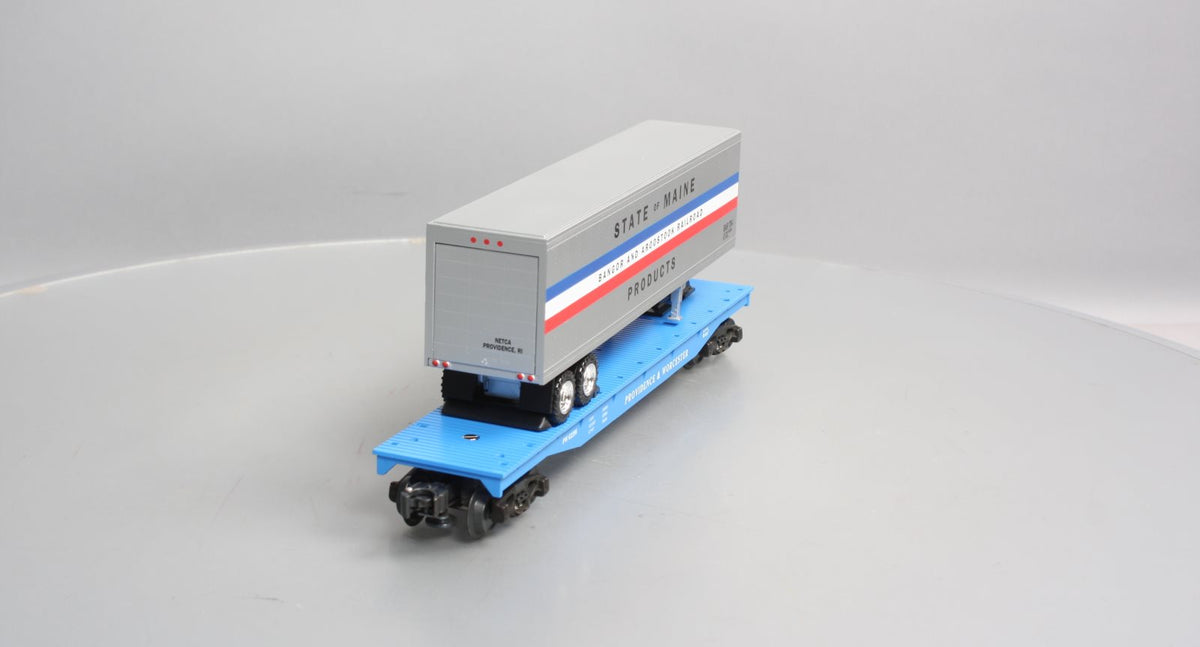 K-Line K62298 O Gauge Providence & Worcester Classic Flat Car w/ Bar Trailer LN/Box