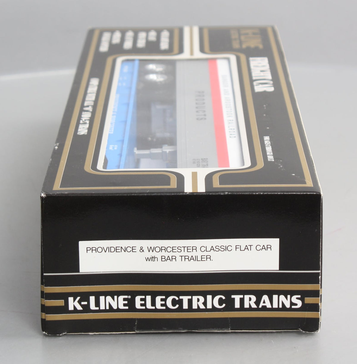 K-Line K62298 O Gauge Providence & Worcester Classic Flat Car w/ Bar Trailer LN/Box