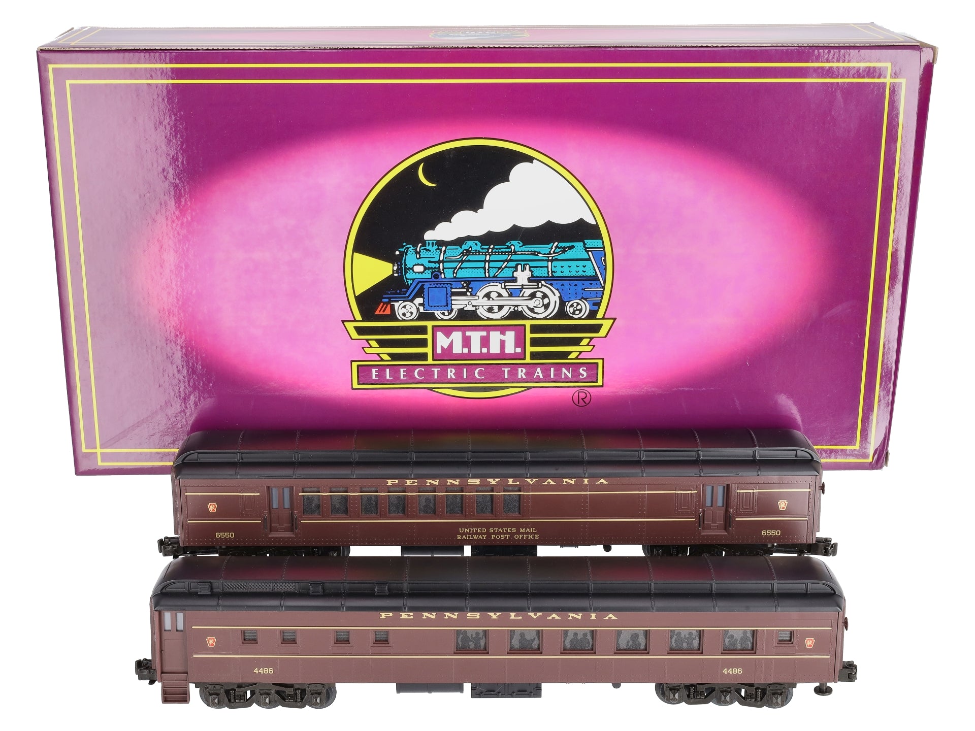 MTH 20-4118 O Gauge Pennsylvania Madison Combine/Diner 2-Car Set LN/Box