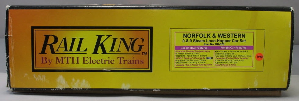 MTH 30-026 Norfolk & Western 0-8-0 O Gauge Steam Freight Train Set MT/Box