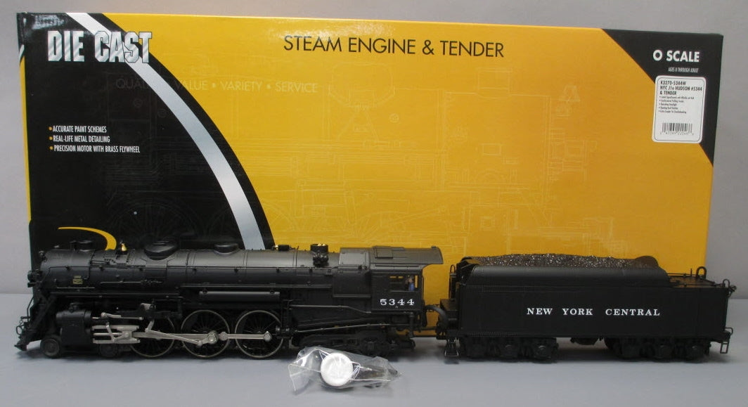 K-Line K3270-5344W O Gauge NYC J1e Hudson Steam Locomotive & Tender #5344 LN/Box