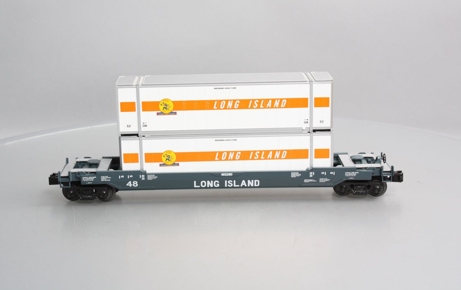 MTH 30-76486 O Gauge Long Island Husky Stack Car #465280