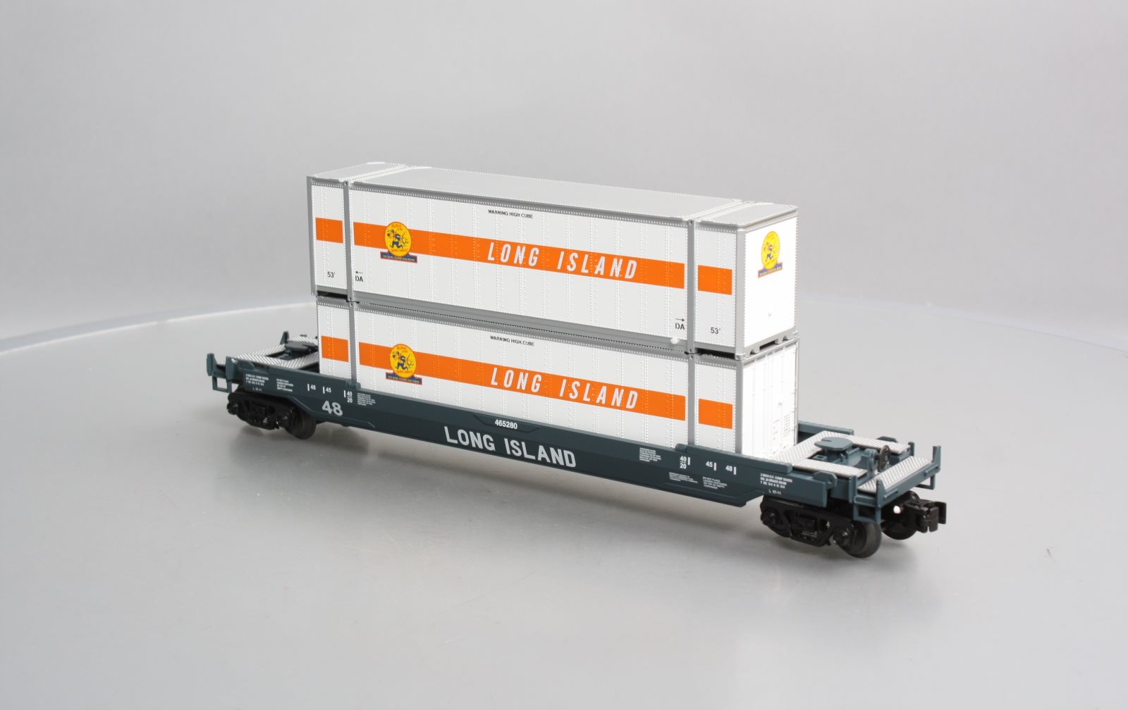 MTH 30-76486 O Gauge Long Island Husky Stack Car #465280