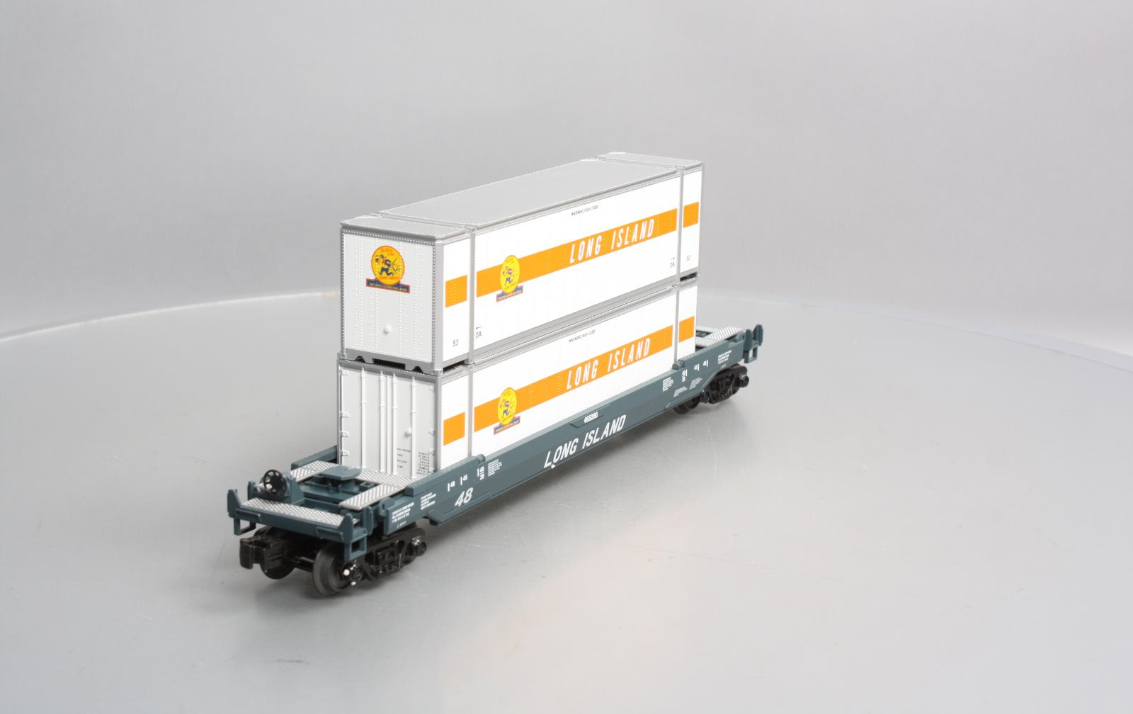 MTH 30-76486 O Gauge Long Island Husky Stack Car #465280